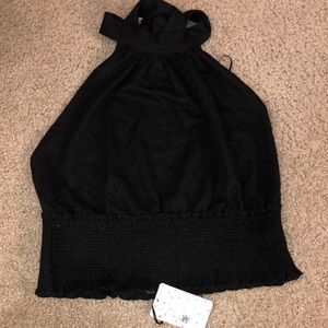Free people black halter size large NWT
